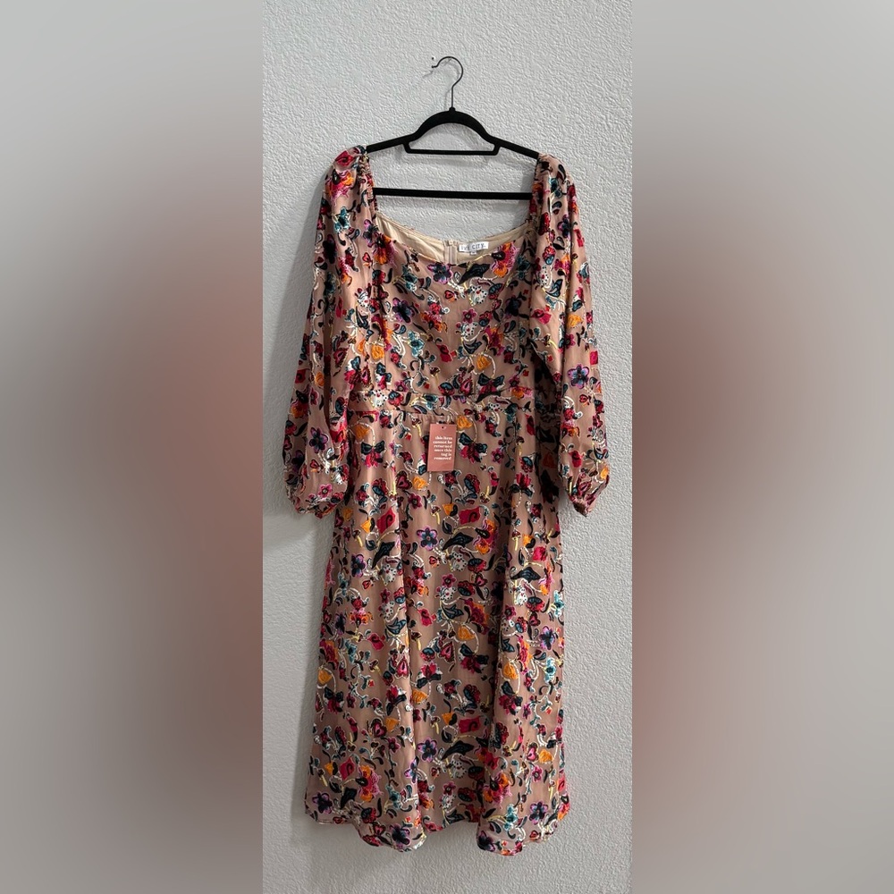 NWT Ivy City Co. Long Sleeve Sweetheart Dress (2X)